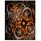 Designart - Dark Orange Digital Art Fractal Flower - Floral Canvas Art Print